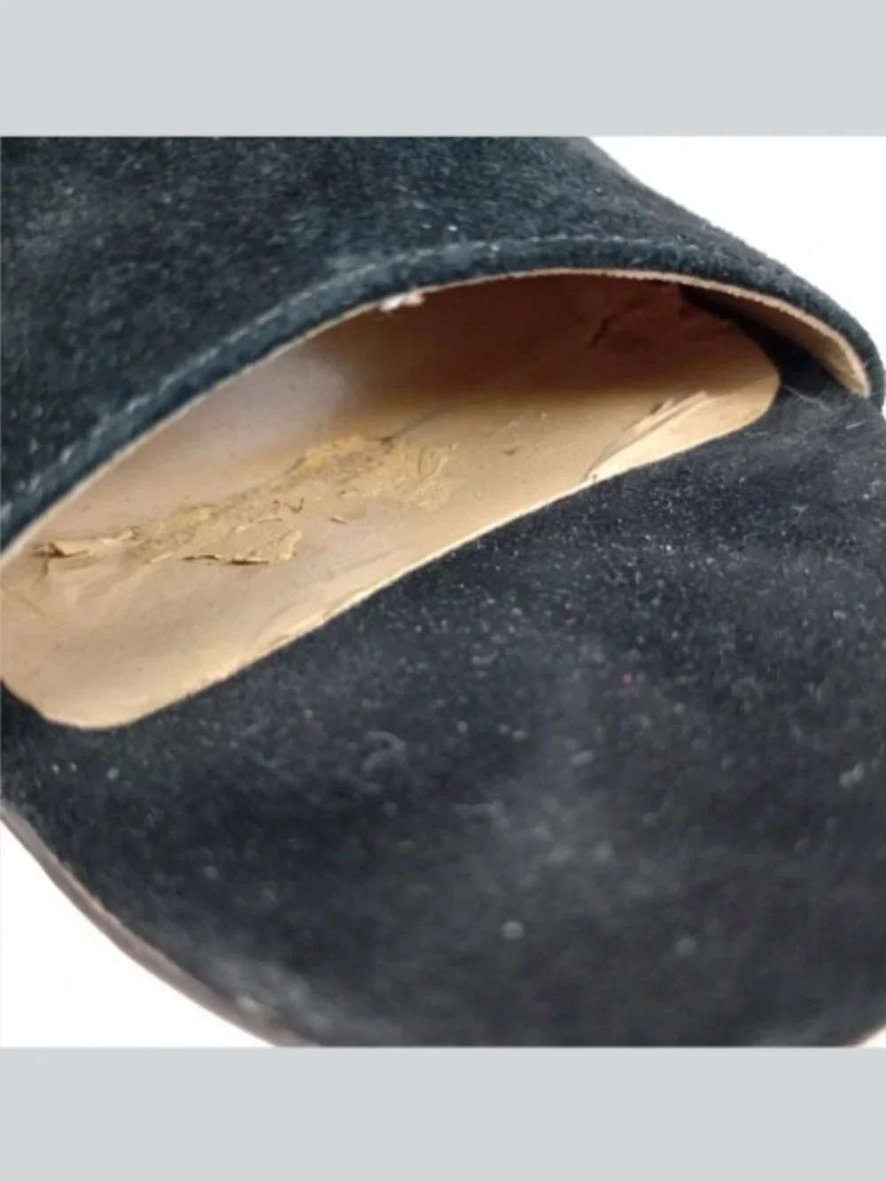 Adrienne Vittadini Women 8.5M Black Fine Leather‎ Suede Ankle Wedge Heel Sandals